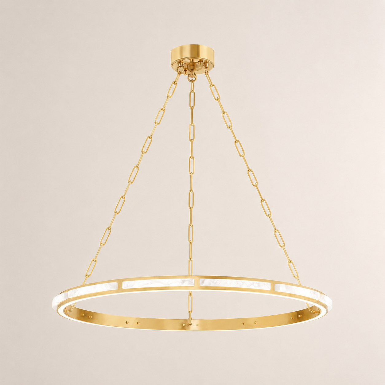 Elara Modern Round Alabaster Ring Chandelier 31"D 42"D