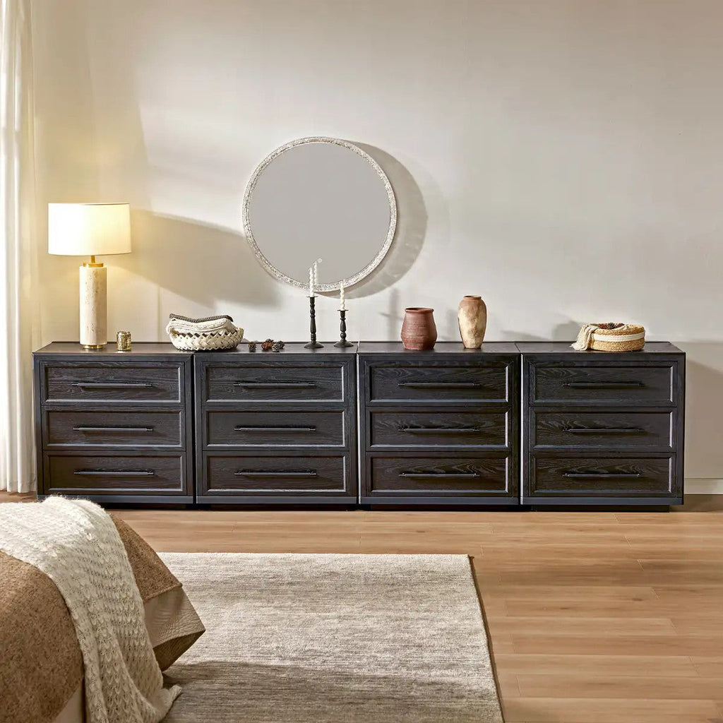 Mara Solid Wood 12 Drawers Storage Cabinet for Living Room & Dining Room