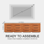 Mara Solid Wood 12 Drawers Storage Cabinet for Living Room & Dining Room