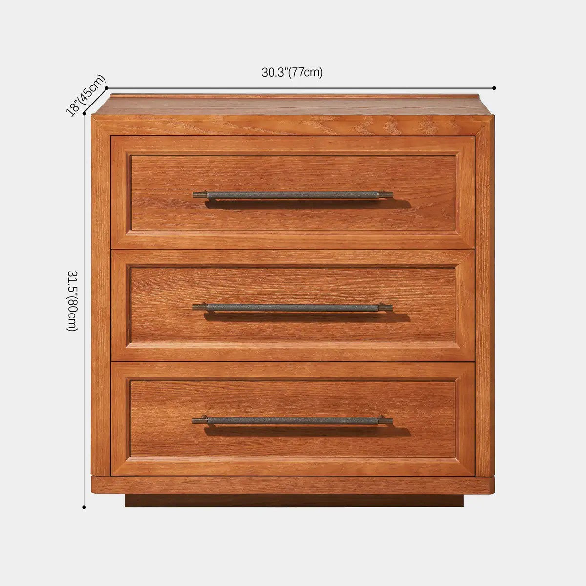 Mara Solid Wood 3  Drawers Storage Cabinet For Living Room & Dining Room