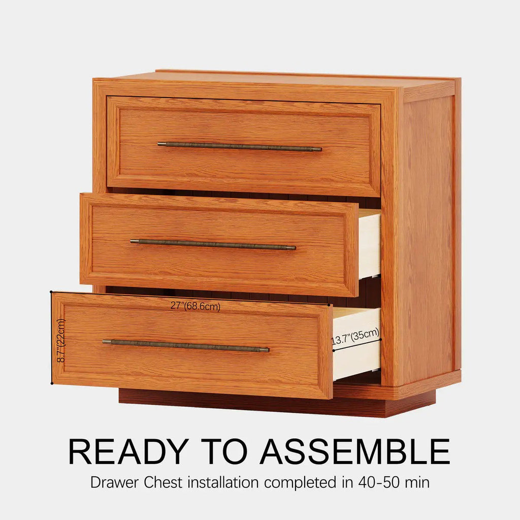 Mara Solid Wood 3  Drawers Storage Cabinet For Living Room & Dining Room
