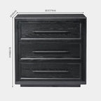 Mara Solid Wood 3  Drawers Storage Cabinet For Living Room & Dining Room