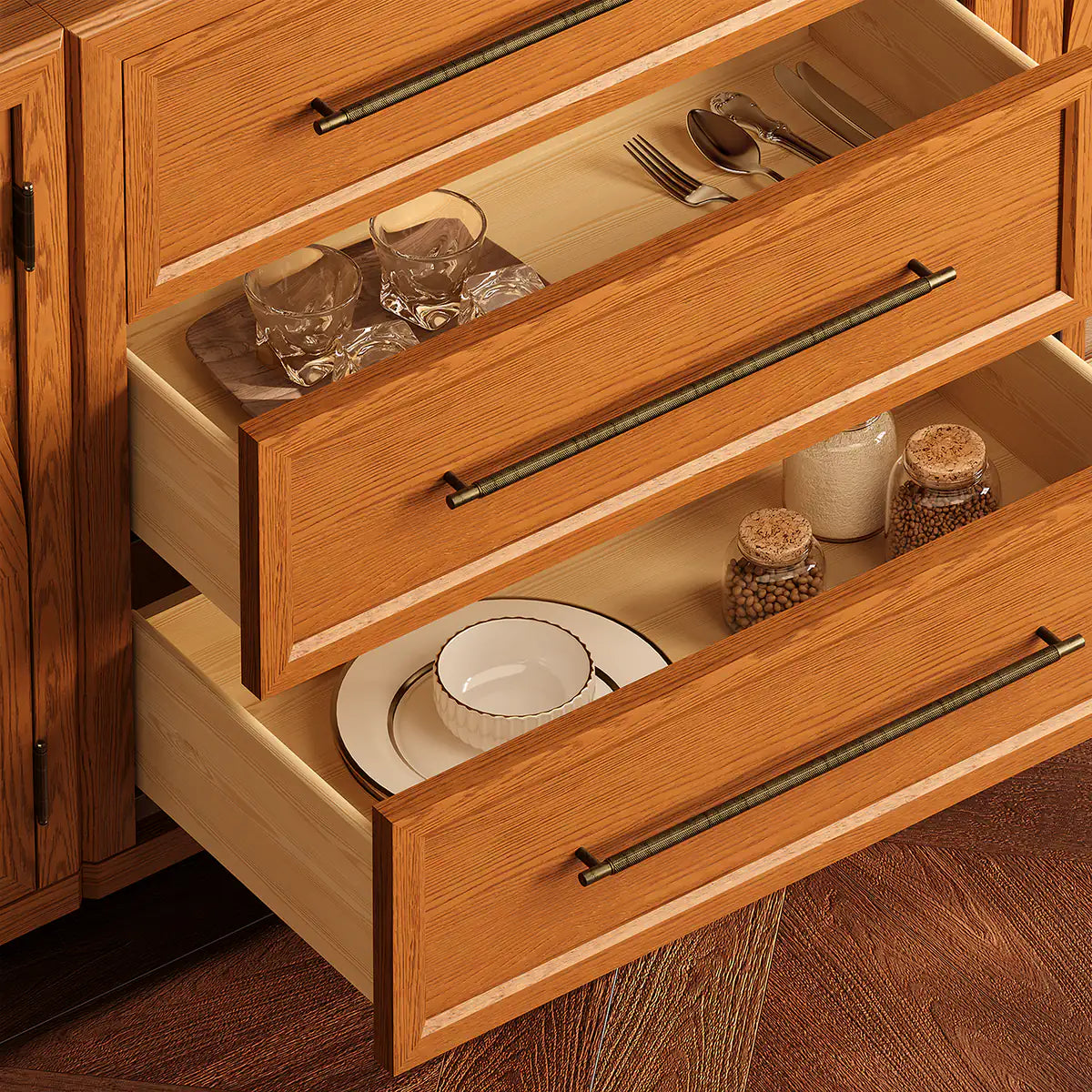 Mara Solid Wood 6 Drawers Storage Cabinet For Living Room