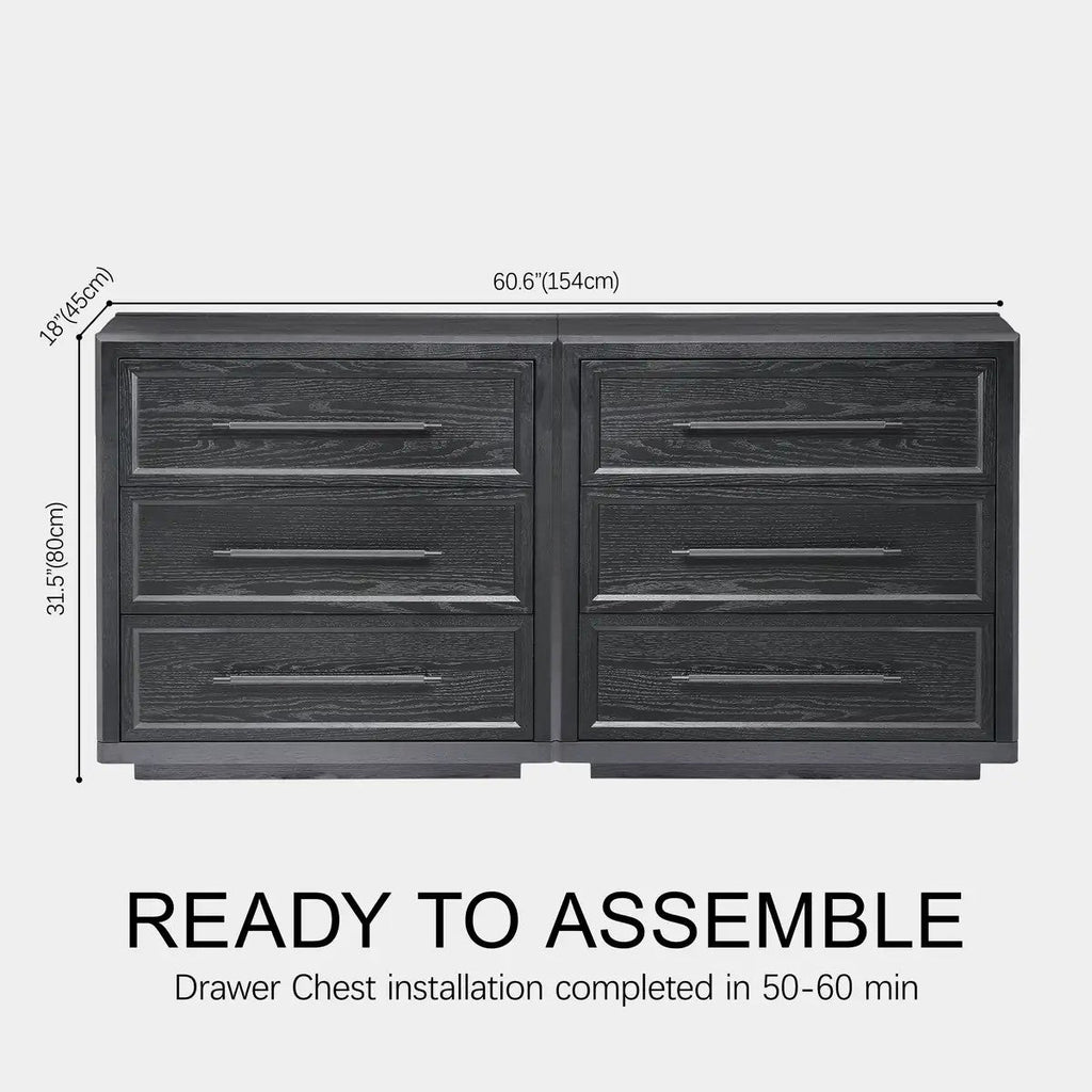 Mara Solid Wood 9 Drawers Storage Cabinet For Living Room