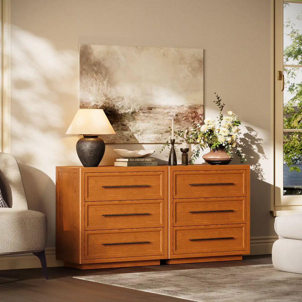 Mara Solid Wood 6 Drawers Storage Cabinet For Living Room