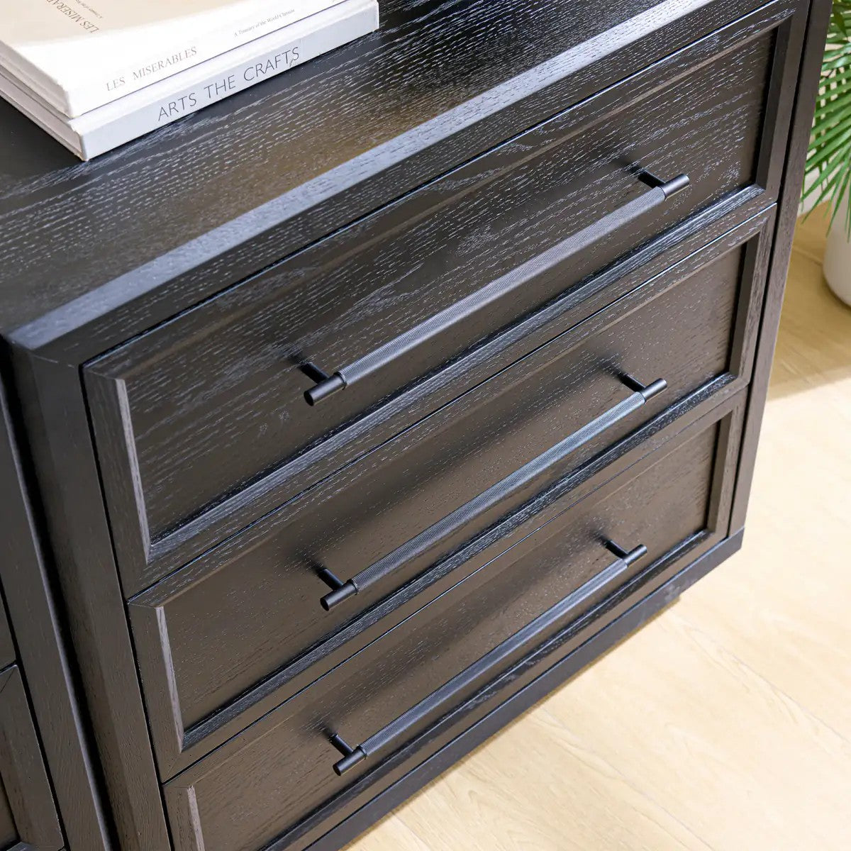 Mara Solid Wood 3  Drawers Storage Cabinet For Living Room & Dining Room