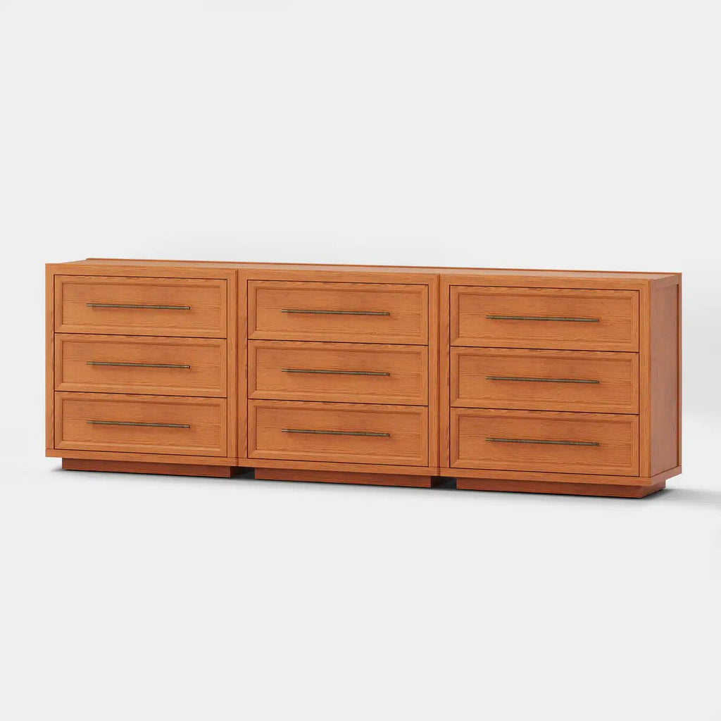 Mara Solid Wood 9 Drawers Storage Cabinet For Living Room