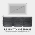 Mara Solid Wood 9 Drawers Storage Cabinet For Living Room