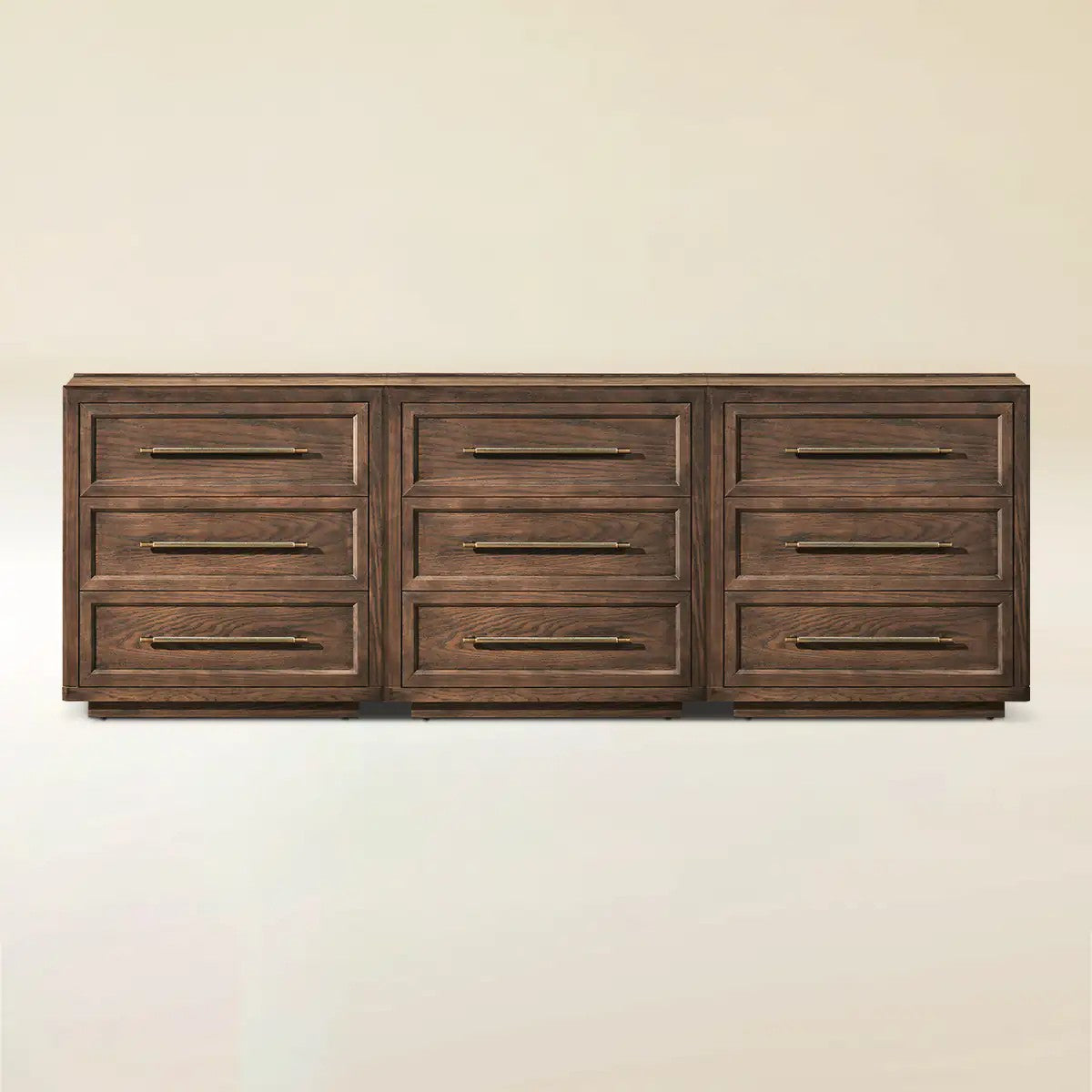 Mara Solid Wood 9 Drawers Storage Cabinet For Living Room