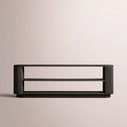 Ethoria Low Console Table — BLACK OAK / 84