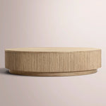 Ethoria Plinth Round Coffee Table — GREIGE OAK / 48