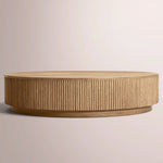 Ethoria Plinth Round Coffee Table — NATURAL OAK / 60