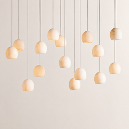 Ewen Natural Alabaster Rectangular Chandelier 48“W 54”W