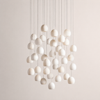 Ewen Natural Alabaster Round Chandelier 48"W