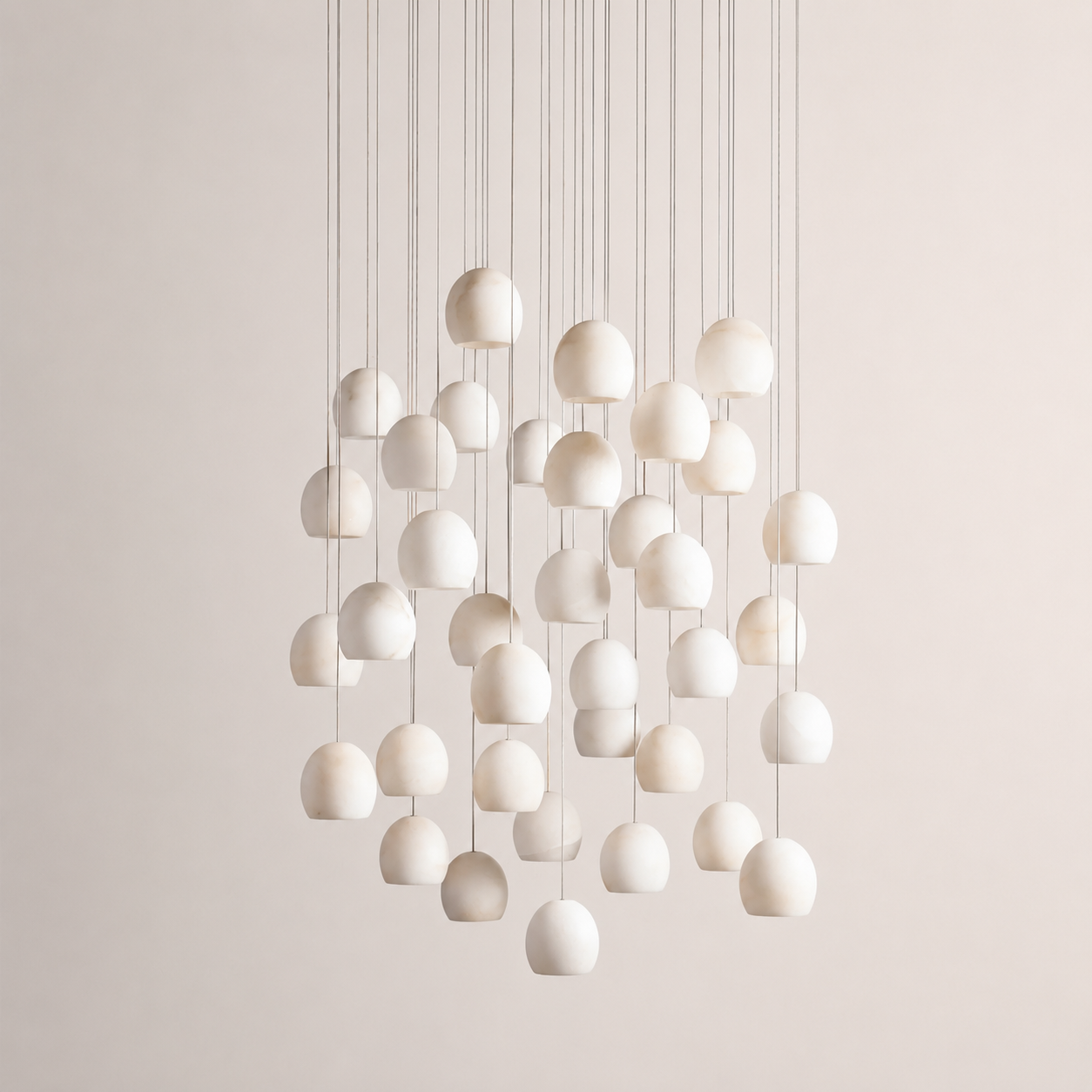 Ewen Natural Alabaster Round Chandelier 48"W