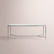 Caloria Glass Desk — FORGED PEWTER