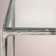 Caloria Glass Desk — FORGED PEWTER