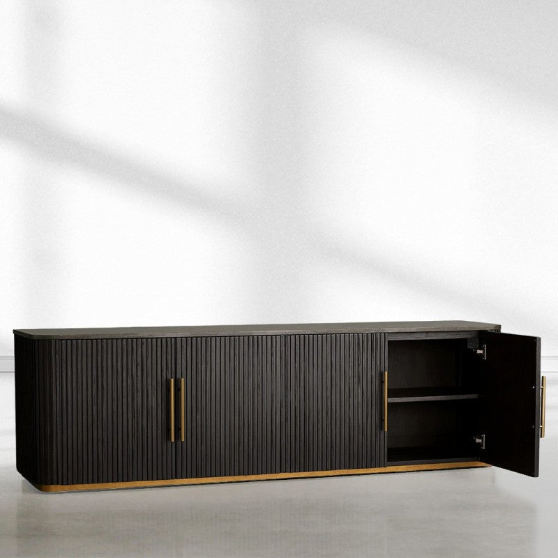 Finnegan Fluted Media Console 80”W 94“W