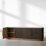 Finnegan Fluted Media Console 80”W 94“W