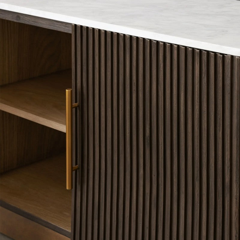 Finnegan Fluted Media Console 80”W 94“W
