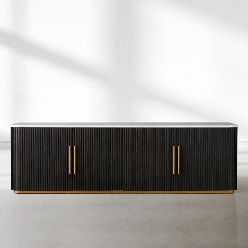 Finnegan Fluted Media Console 80”W 94“W