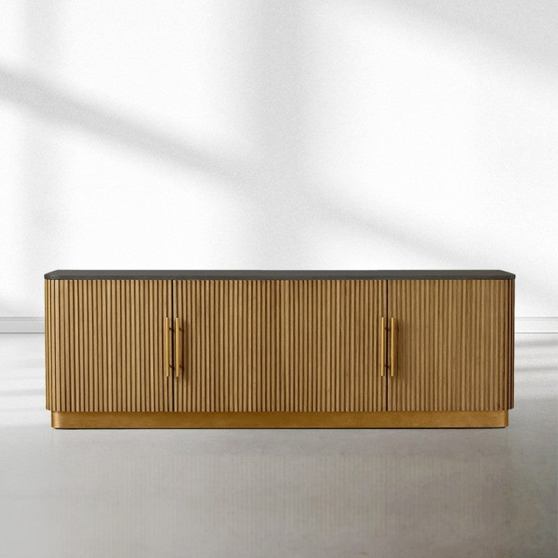 Finnegan Fluted Media Console 80”W 94“W