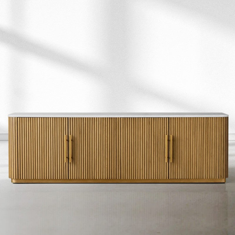 Finnegan Fluted Media Console 80”W 94“W