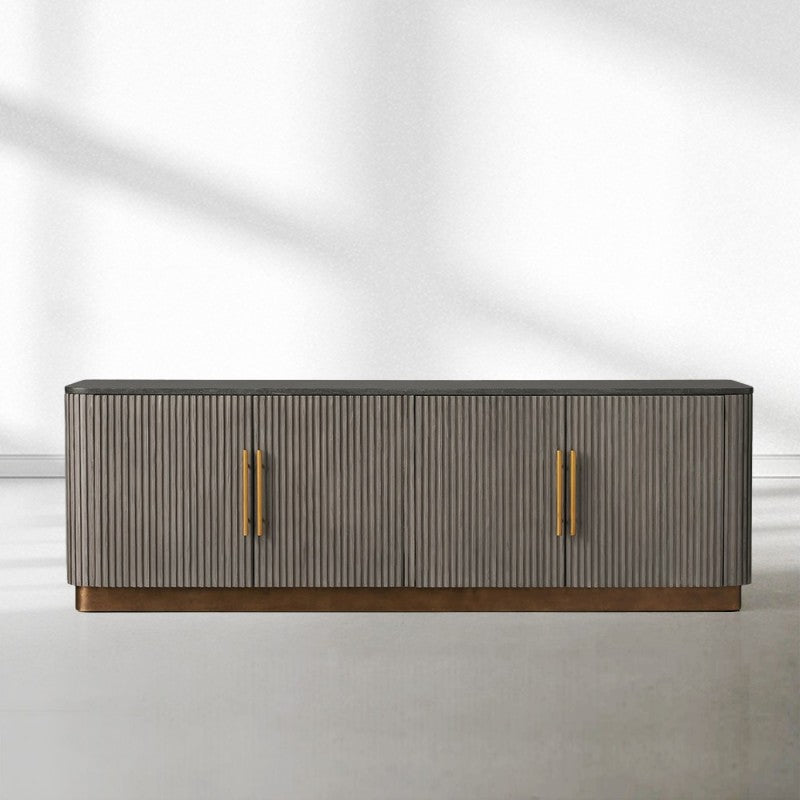 Finnegan Fluted Media Console 80”W 94“W