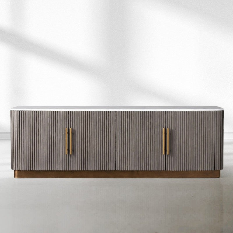 Finnegan Fluted Media Console 80”W 94“W
