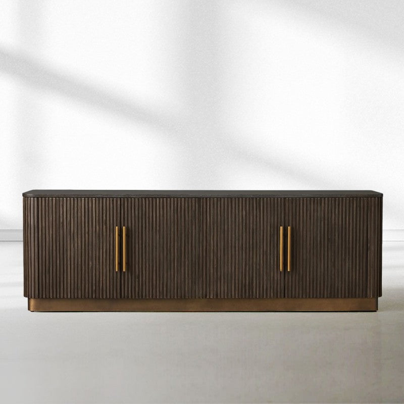 Finnegan Fluted Media Console 80”W 94“W