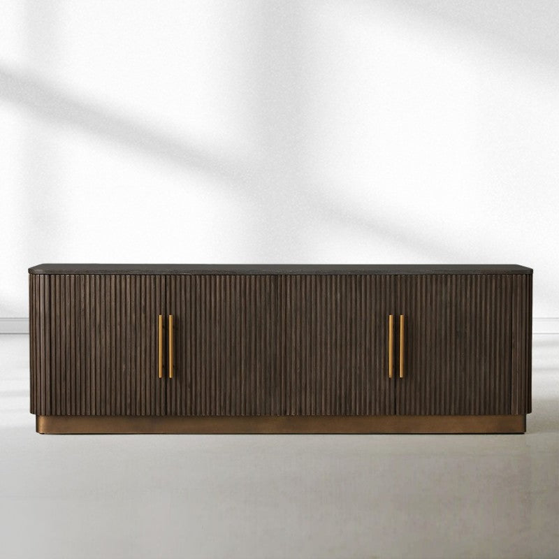Finnegan Fluted Media Console 80”W 94“W
