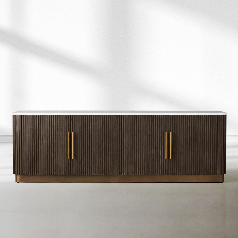 Finnegan Fluted Media Console 80”W 94“W