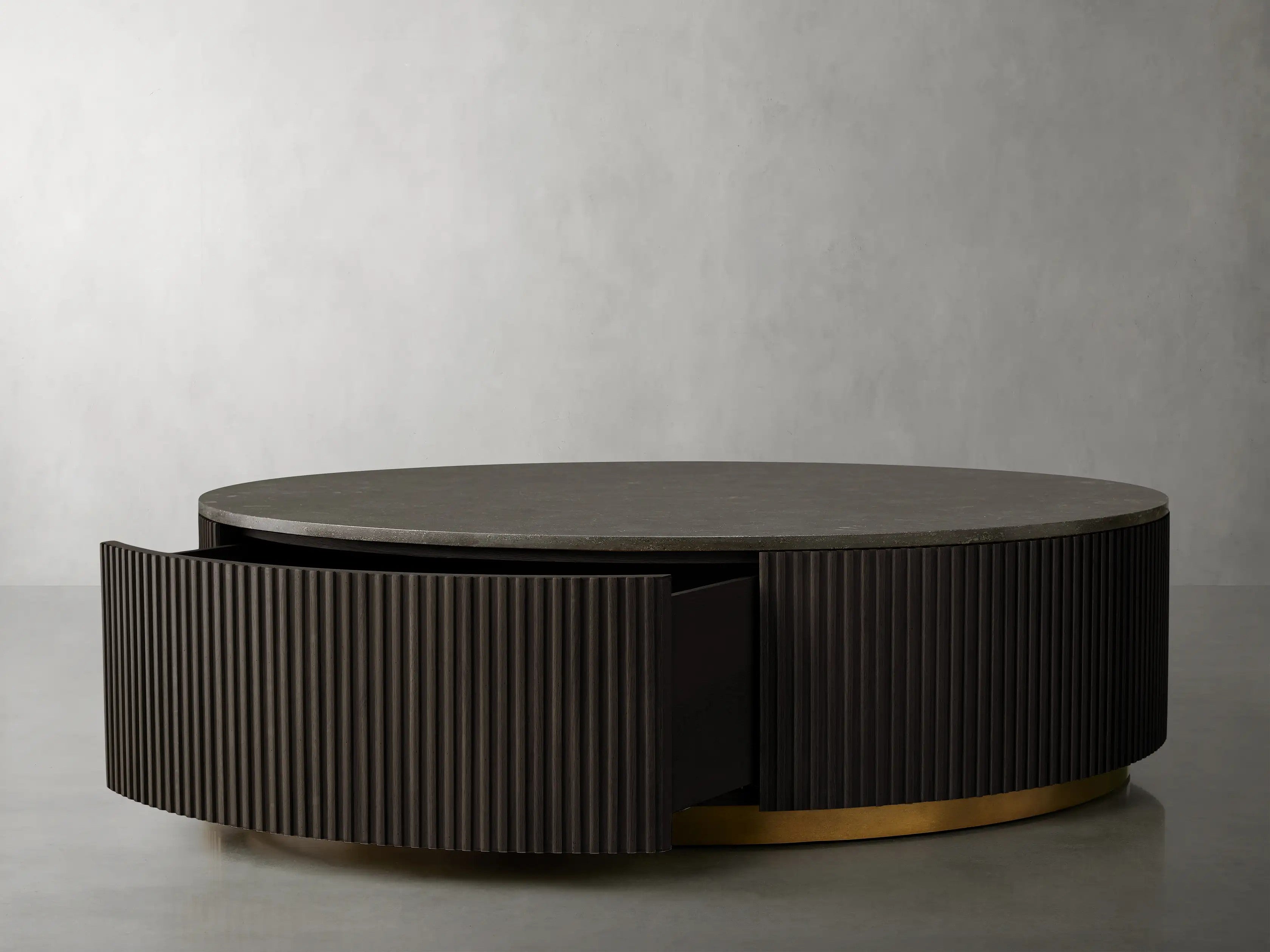 Finnegan Round Storage Coffee Table 42“D 54”D
