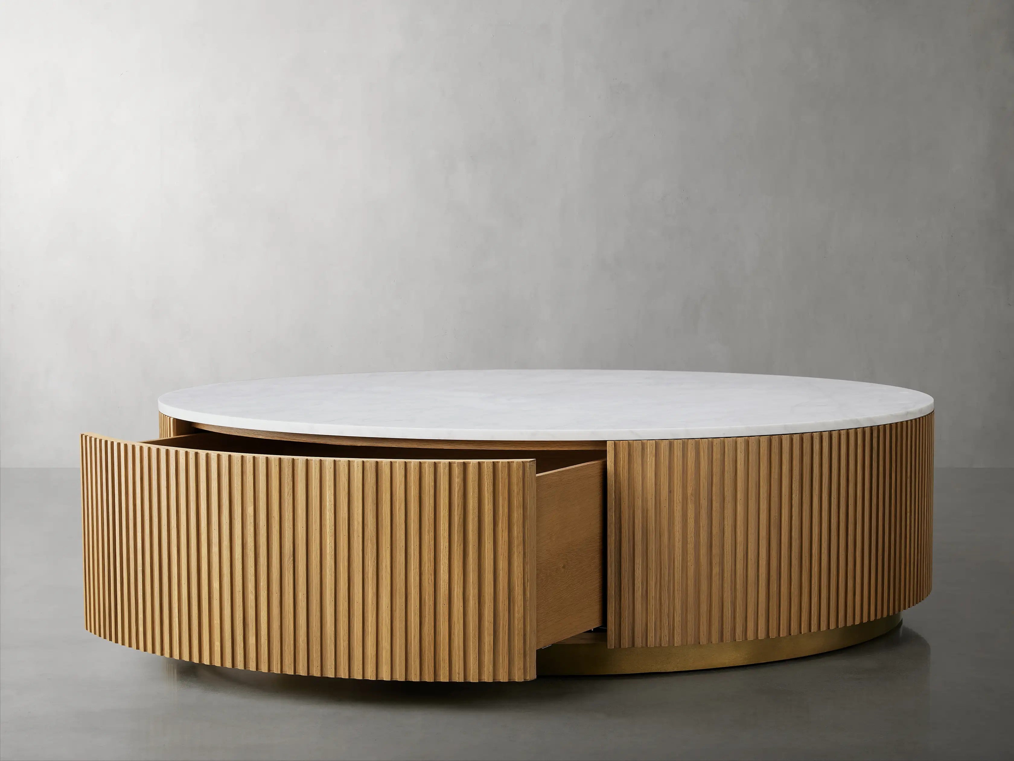 Finnegan Round Storage Coffee Table 42“D 54”D