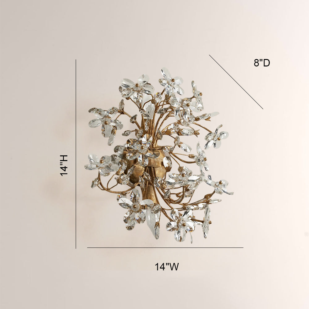 Seraphina Crystal Blossom Branch Wall Sconce