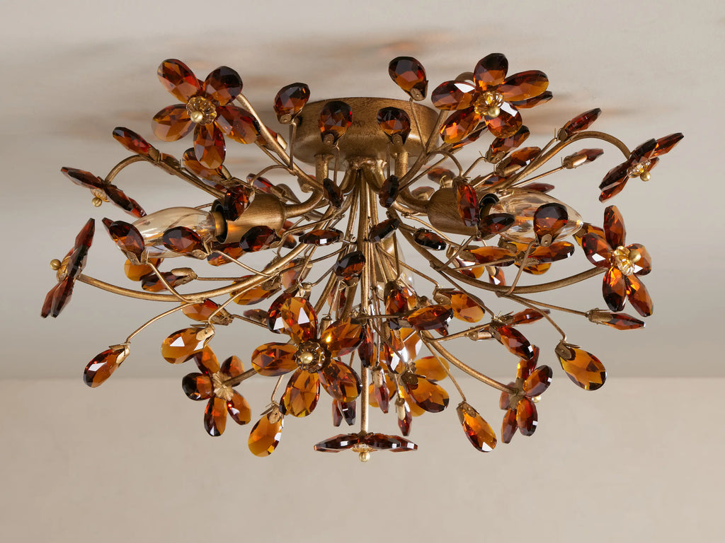 Seraphina Crystal Floral Flush Mount Ceiling Light