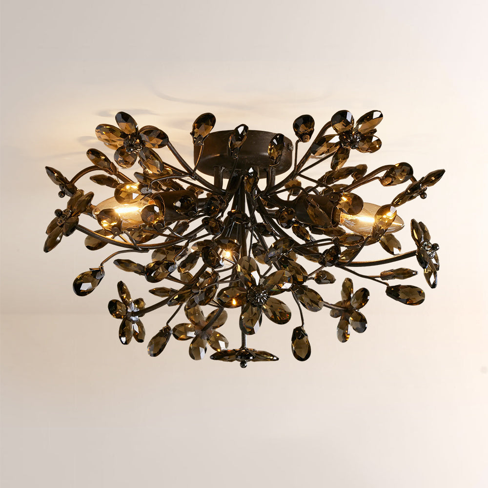 Seraphina Crystal Floral Flush Mount Ceiling Light