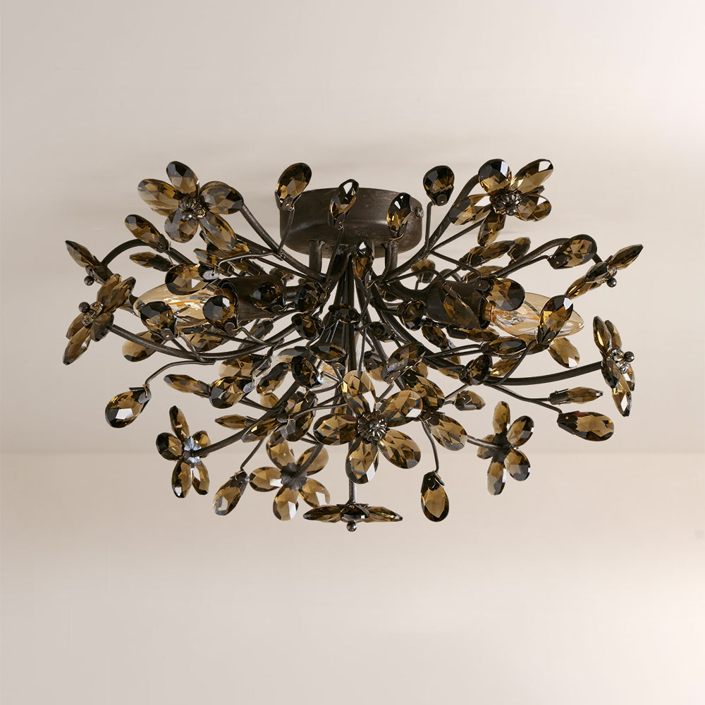 Seraphina Crystal Floral Flush Mount Ceiling Light