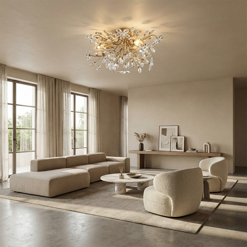 Seraphina Crystal Floral Flush Mount Ceiling Light