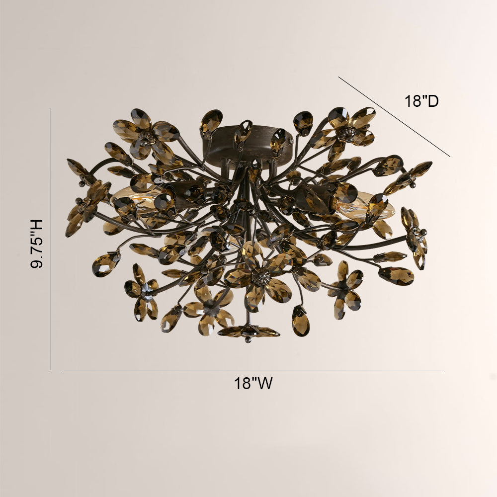Seraphina Crystal Floral Flush Mount Ceiling Light