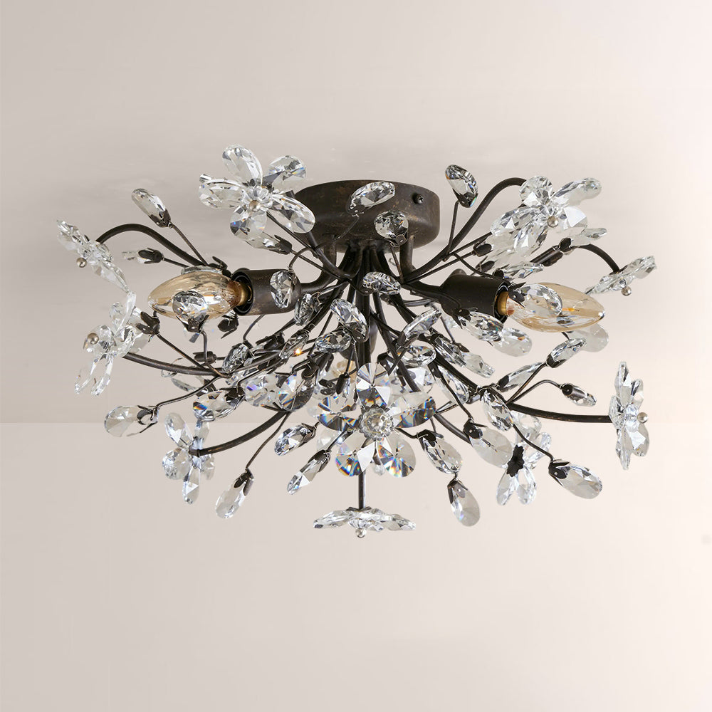 Seraphina Crystal Floral Flush Mount Ceiling Light