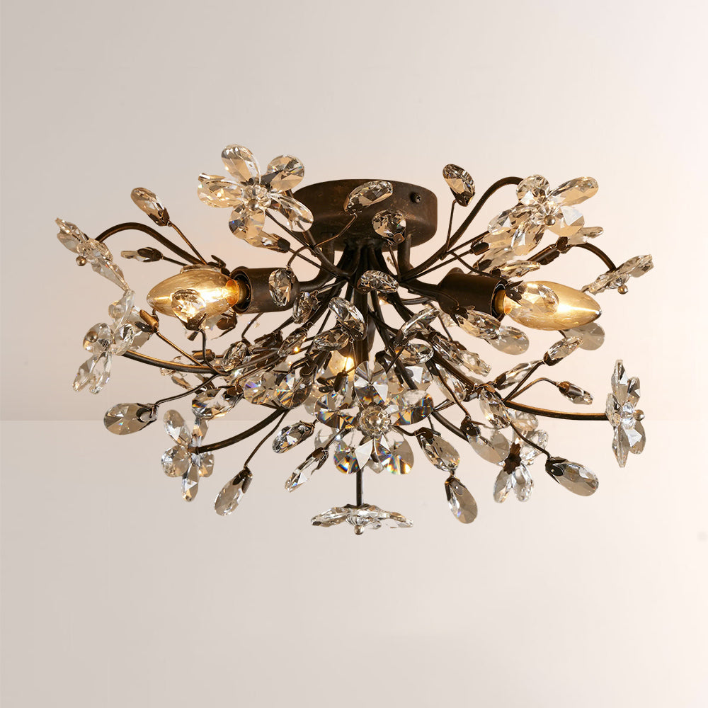 Seraphina Crystal Floral Flush Mount Ceiling Light