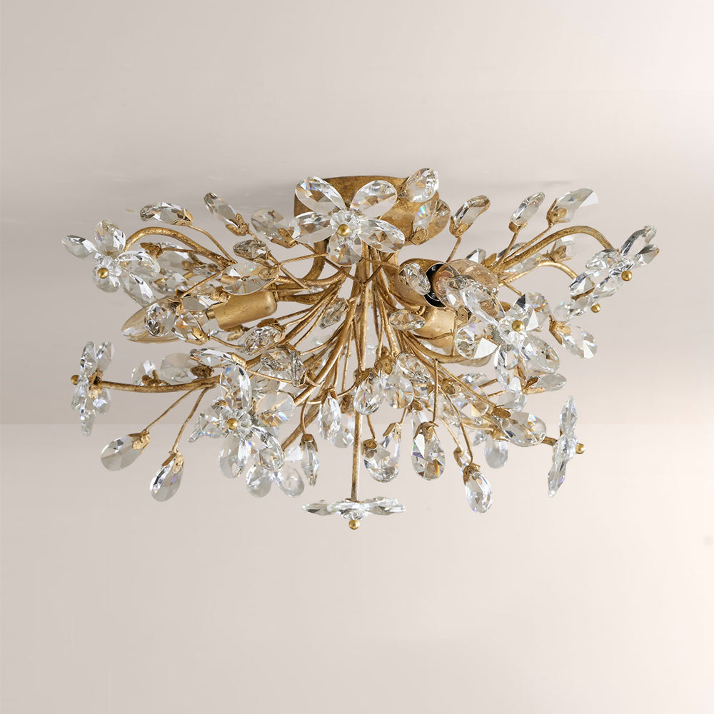 Seraphina Crystal Floral Flush Mount Ceiling Light