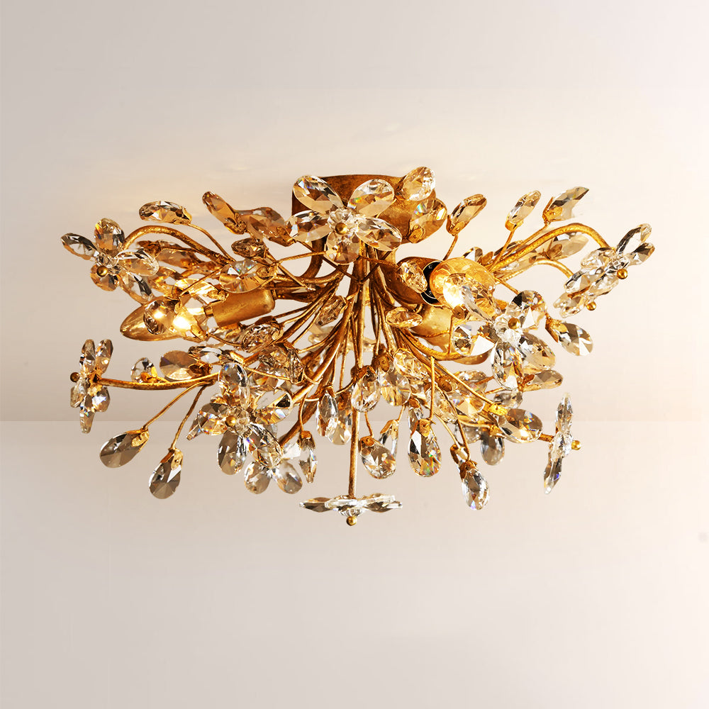 Seraphina Crystal Floral Flush Mount Ceiling Light