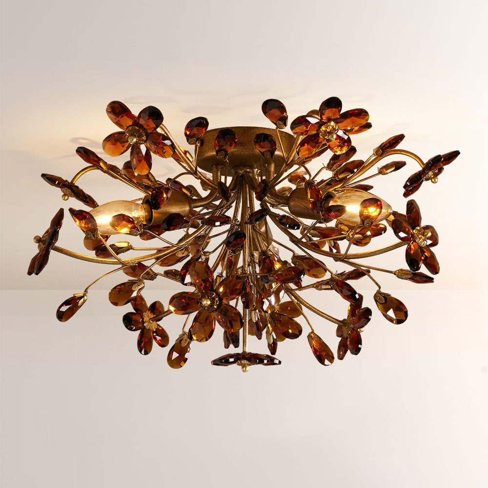 Seraphina Crystal Floral Flush Mount Ceiling Light