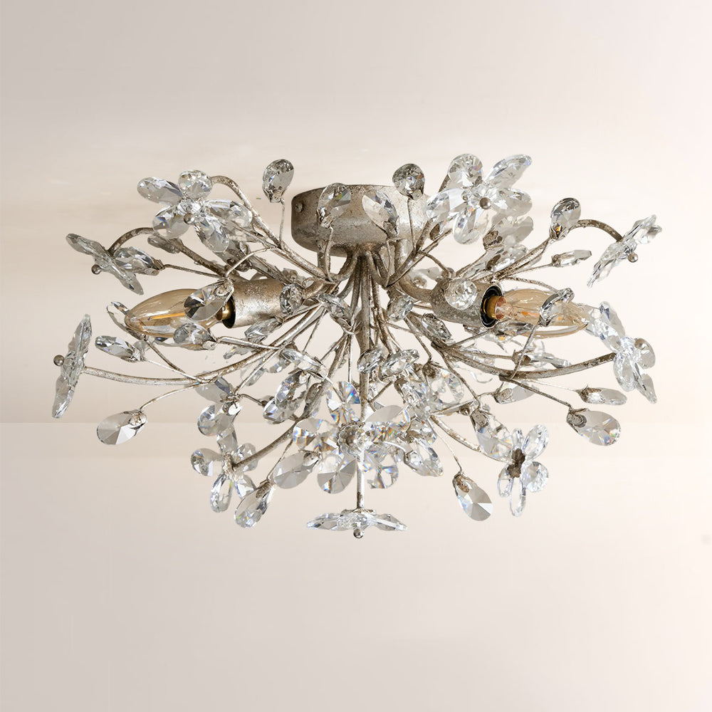 Seraphina Crystal Floral Flush Mount Ceiling Light