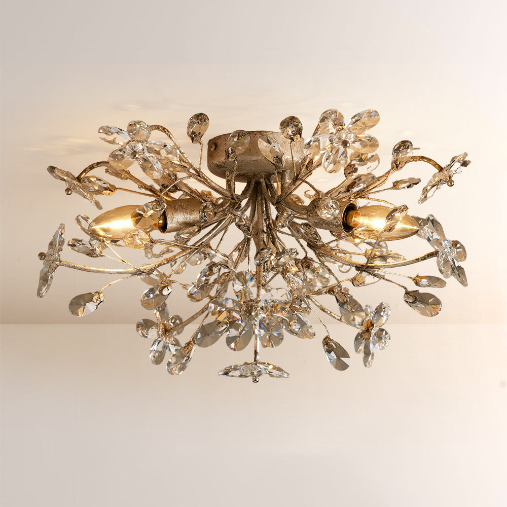 Seraphina Crystal Floral Flush Mount Ceiling Light