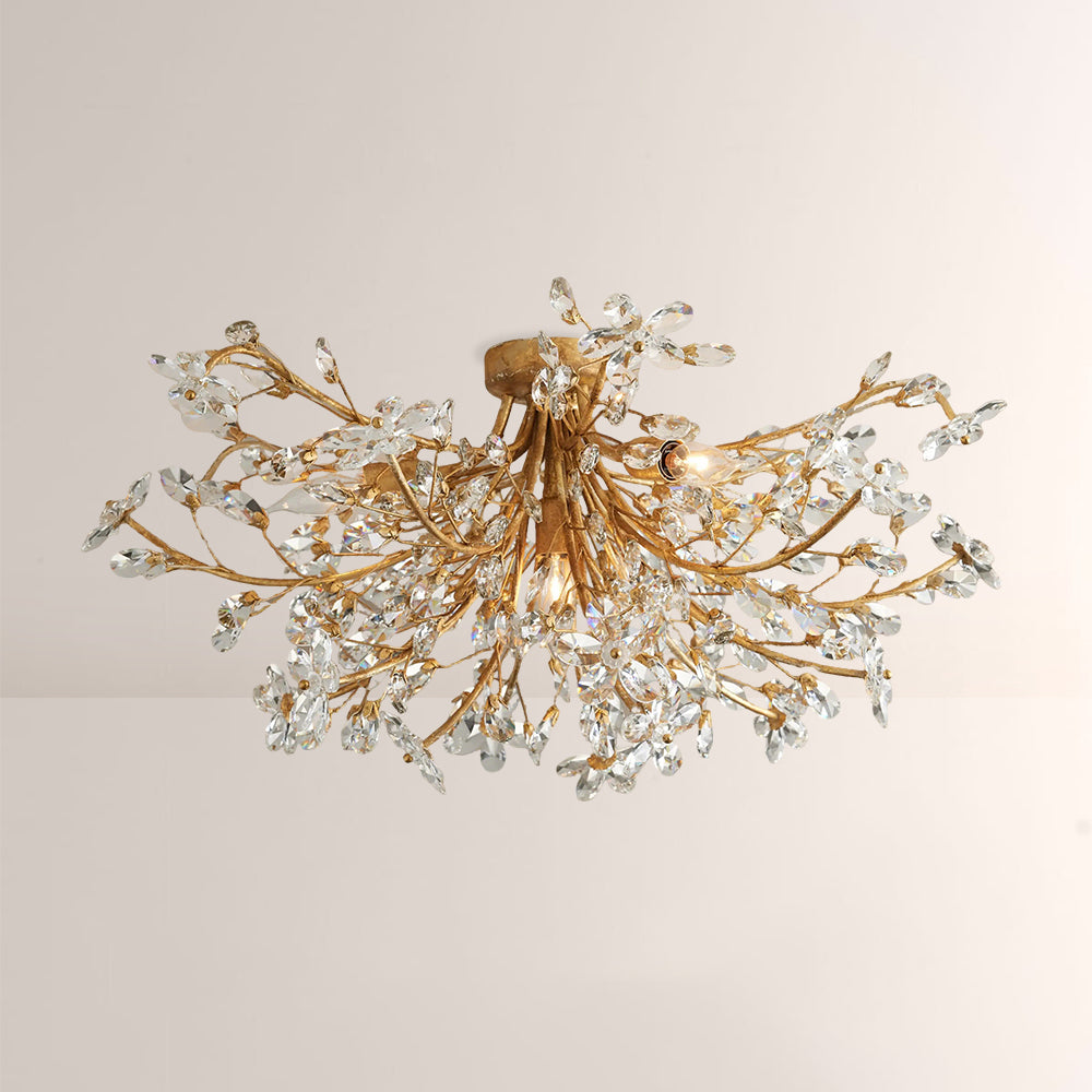 Seraphina Crystal Floral Flush Mount Ceiling Light