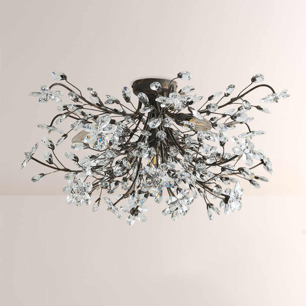Seraphina Crystal Floral Flush Mount Ceiling Light