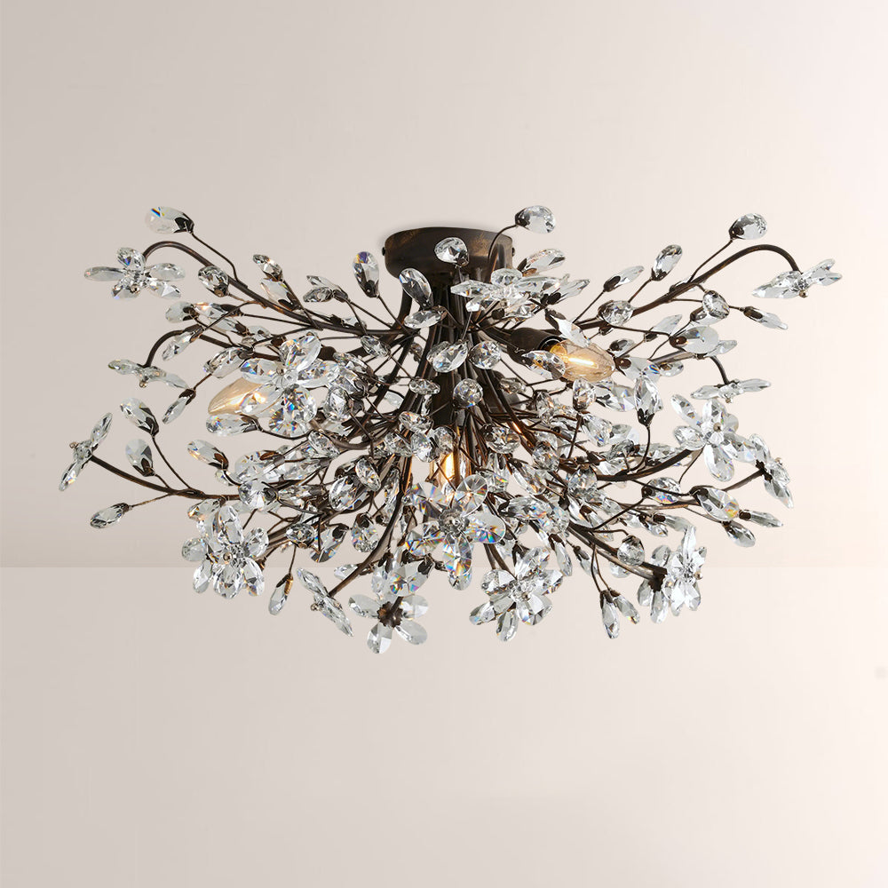 Seraphina Crystal Floral Flush Mount Ceiling Light